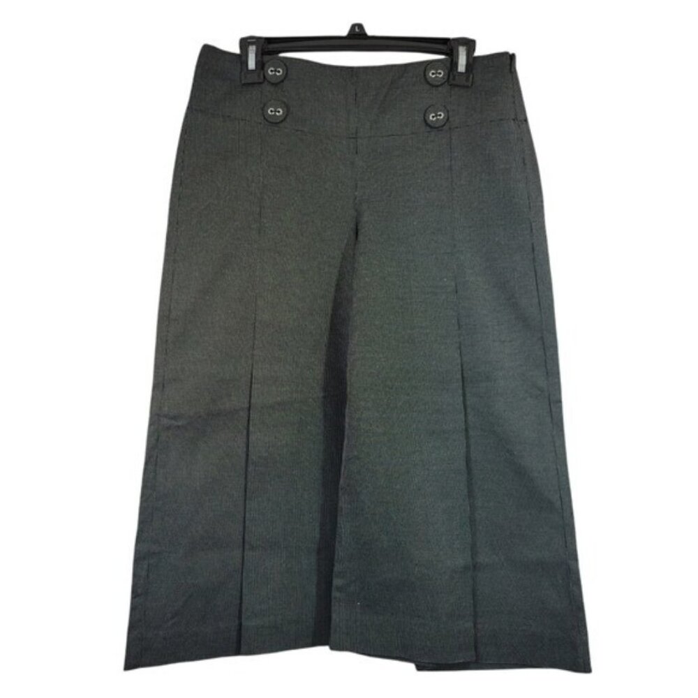 Kenar Pants Cotton‎ Blend Size 4 Womens Cropped Flare Leg 6 in Side Zip Sailor